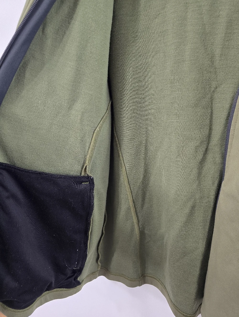 Smartwool Synergy Merino Wool Full Zip Jacket Olive Army Green Mens Size L HTF